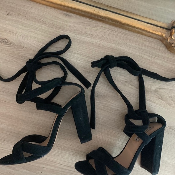 Steve Madden Christey black suede lace up heels - Picture 3 of 7